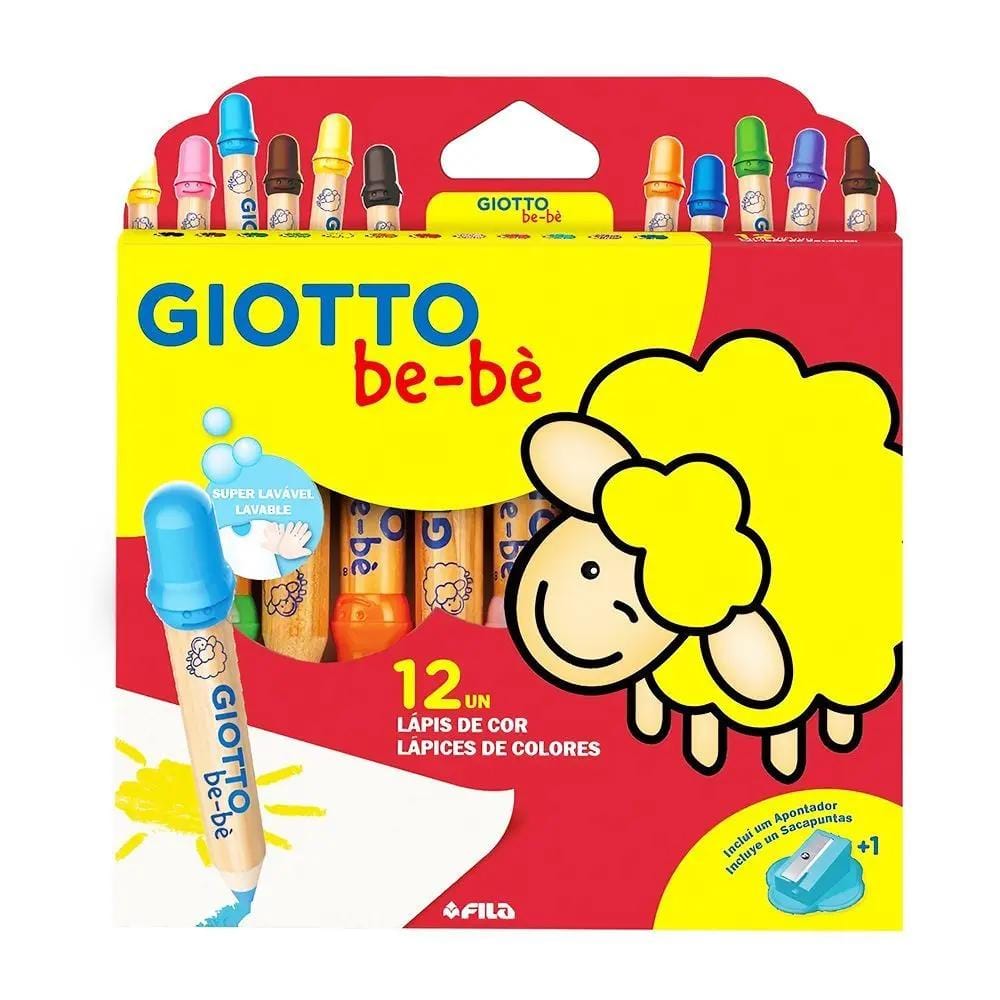 Lápis de Cor Jumbo Giotto BeBe - 12 Cores + Apontador Giotto