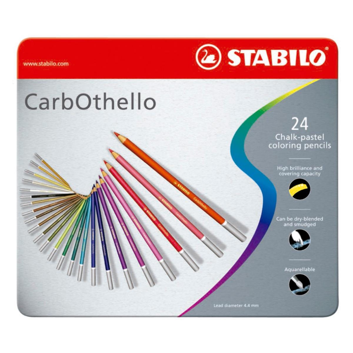 Lápis De Cor Pastel Aquarelável Stabilo CarbOthello - 24 Cores Stabilo