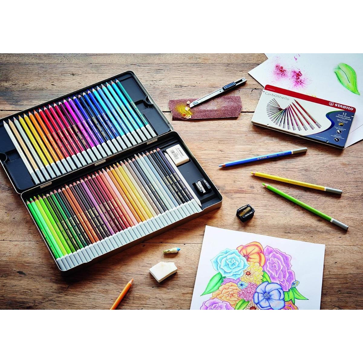 Lápis De Cor Pastel Aquarelável Stabilo CarbOthello - 36 Cores Stabilo