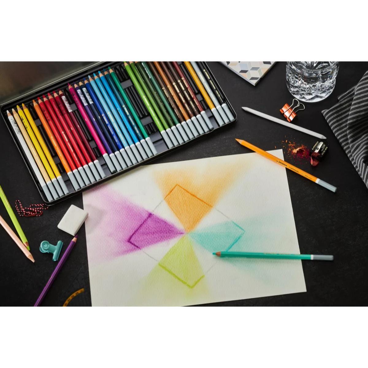 Lápis de Cor Pastel Aquarelável - Stabilo CarbOthello - 60 Cores Stabilo