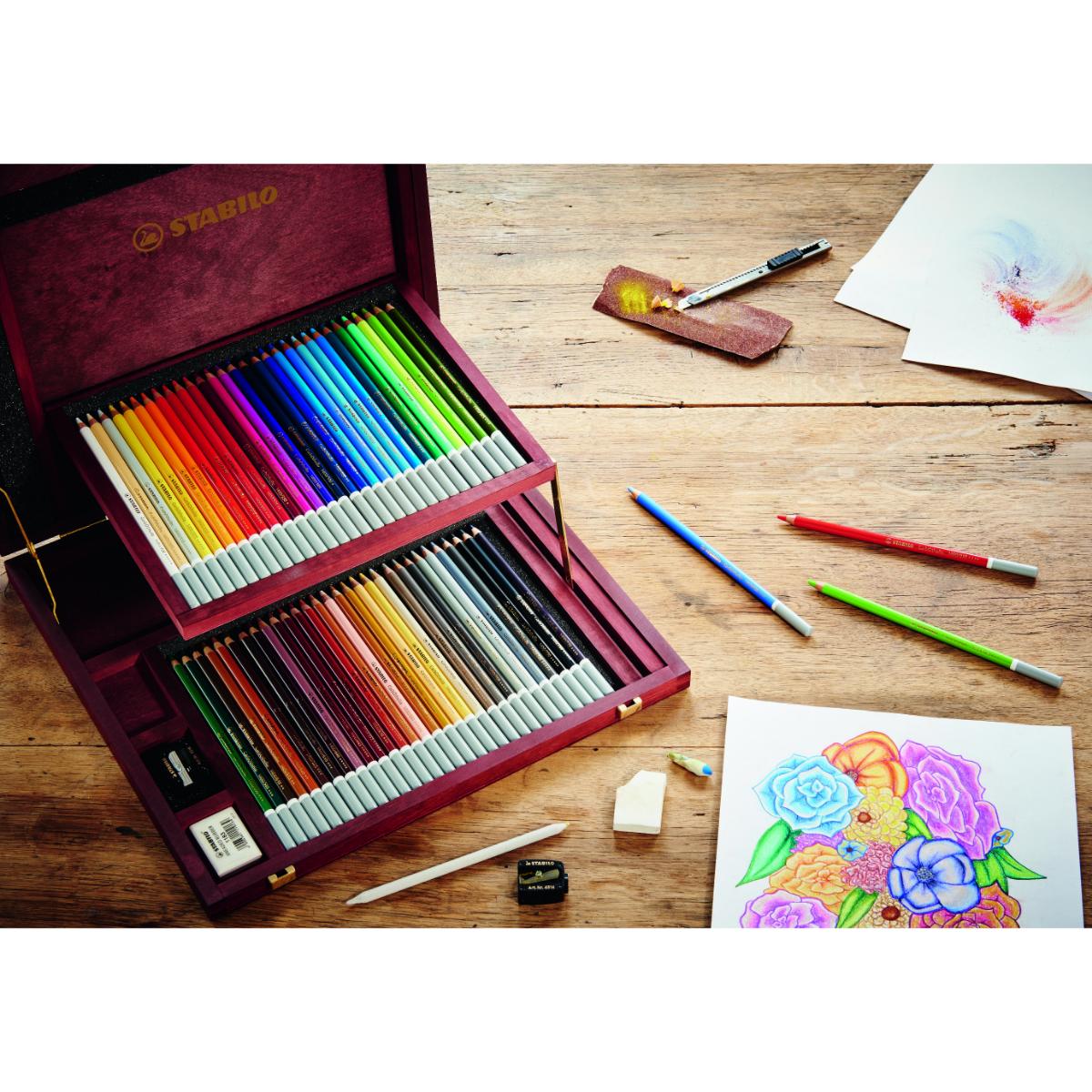 Lápis De Cor Pastel Aquarelável Stabilo CarbOthello - 60 Cores Stabilo