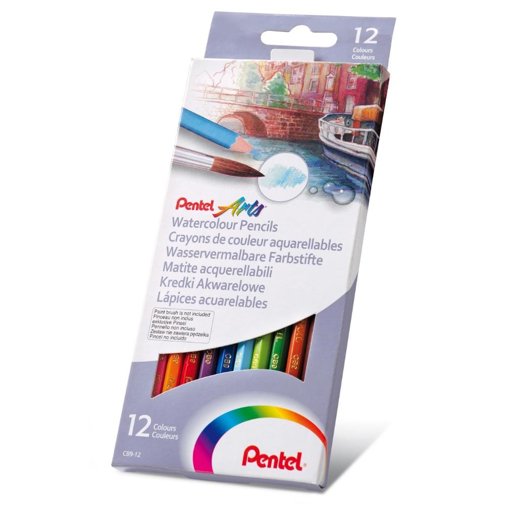 Lápis de Cor Pentel Aquarelável 12 Cores - CB9-12 Pentel