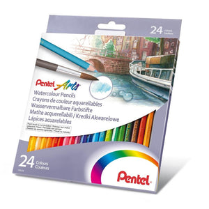 Lápis de Cor Pentel Aquarelável 24 Cores - CB9-24