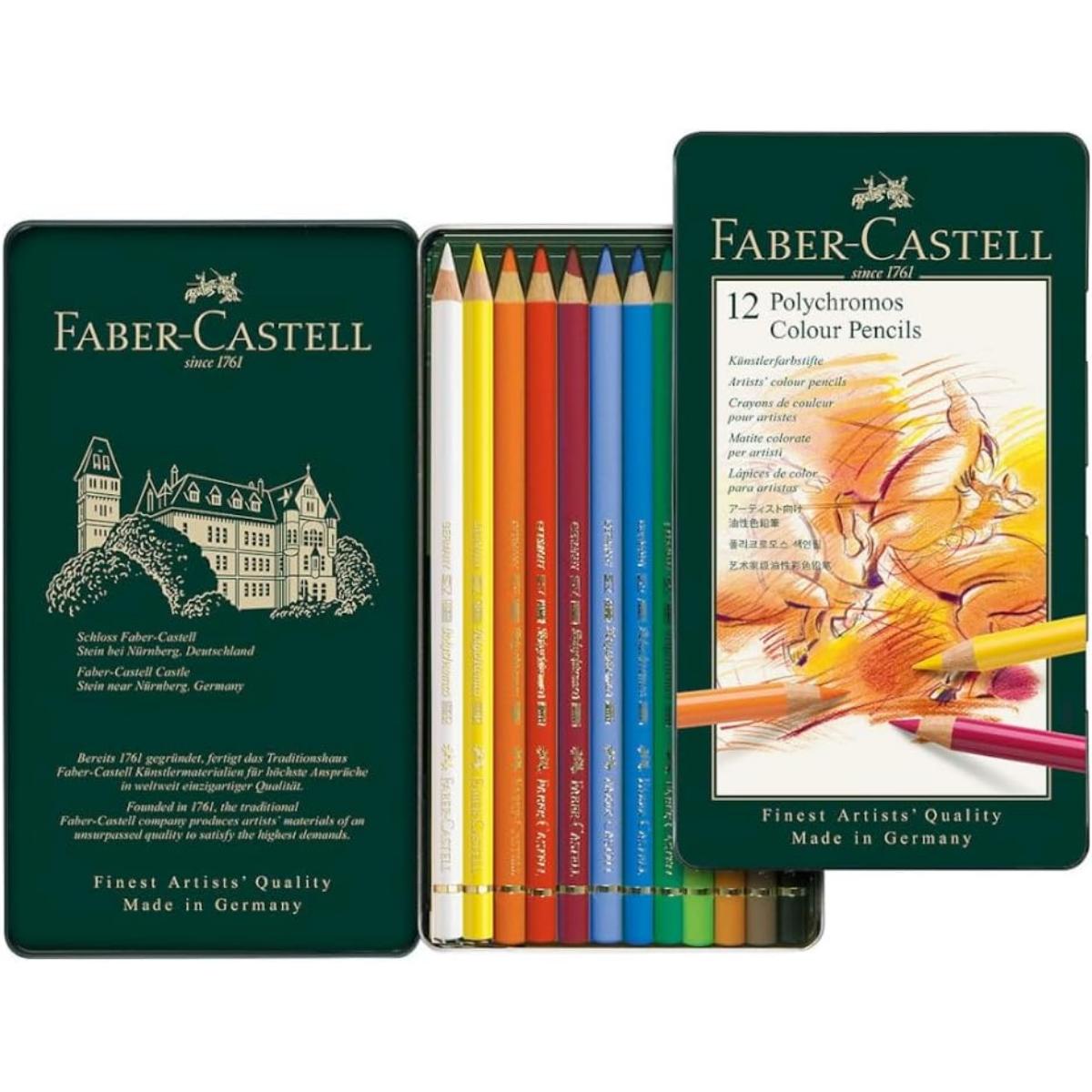 Lápis de Cor Polychromos Faber Castell A&G - 12 Cores Faber Castell