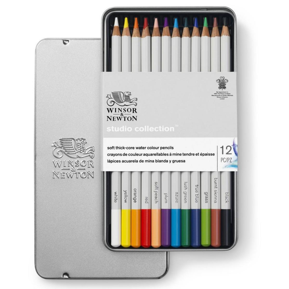 Lápis de Cor Winsor & Newton Aquarelável - Studio Collection 12 Cores Winsor & Newton