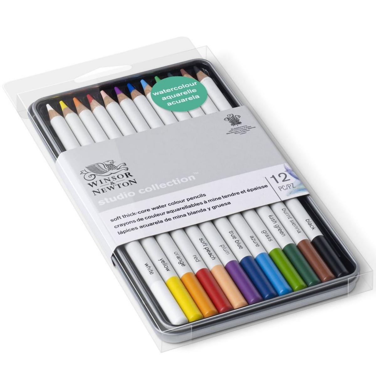 Lápis de Cor Winsor & Newton Aquarelável - Studio Collection 12 Cores Winsor & Newton