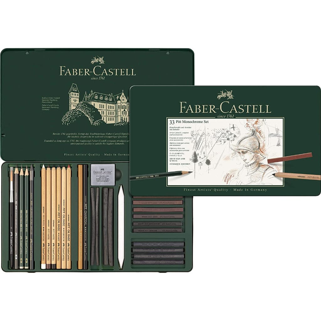 Lápis de Esboço Faber Castell Pitt Monochrome - Kit 33 Peças Faber-Castell