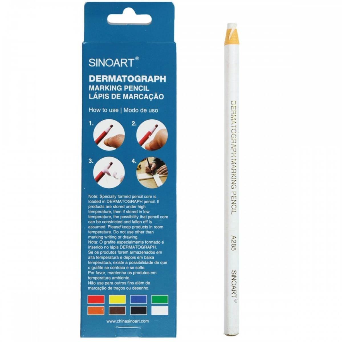 Lápis Dermatográfico Sinoart c/12 - Branco Sinoart