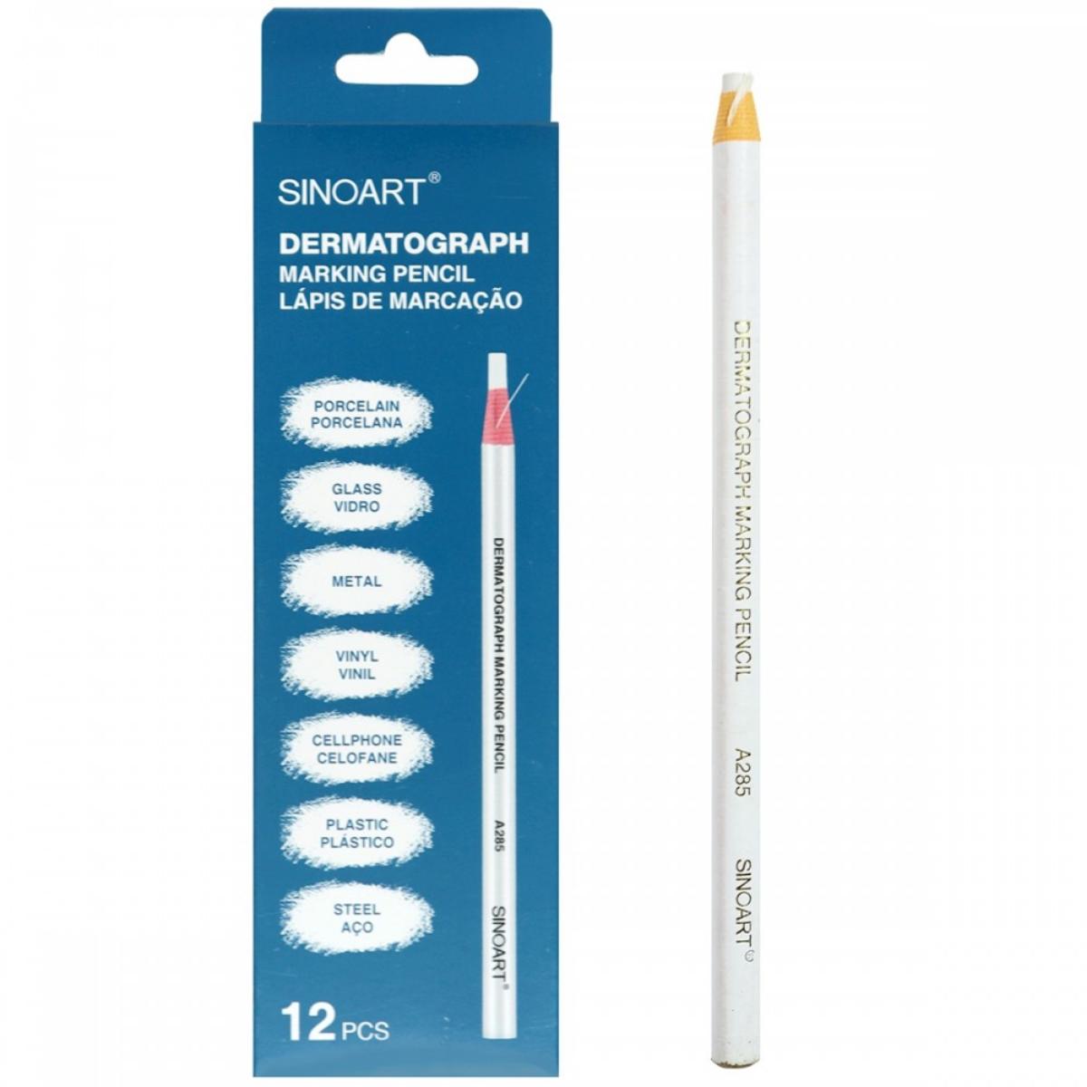 Lápis Dermatográfico Sinoart c/12 - Branco Sinoart