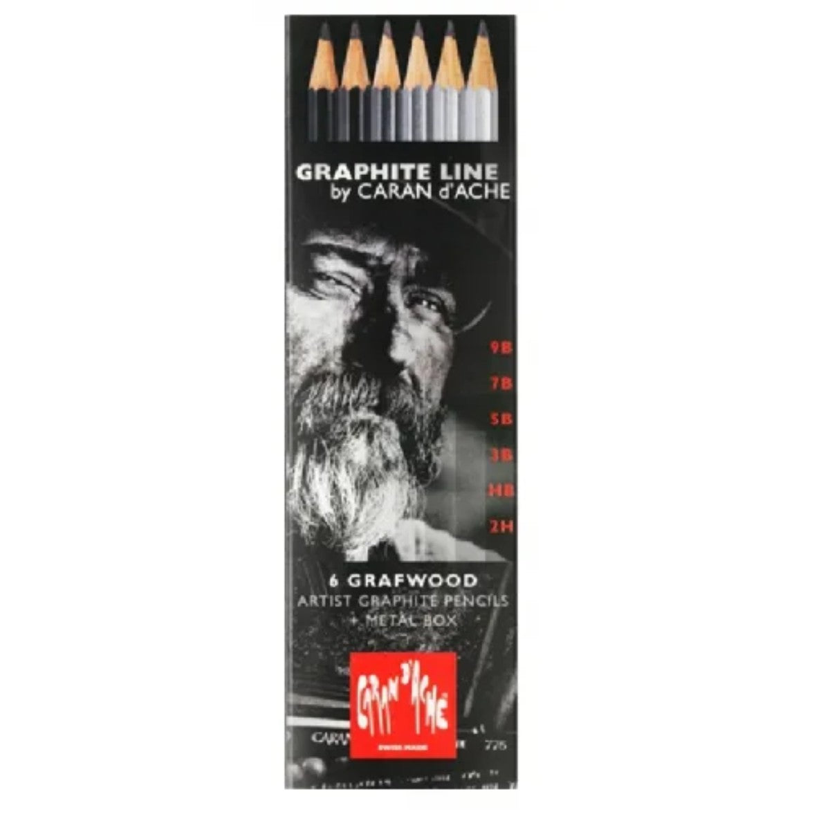 Lápis Para Desenho Caran d'Ache Grafwood - Estojo com 6 Caran D´ Ache