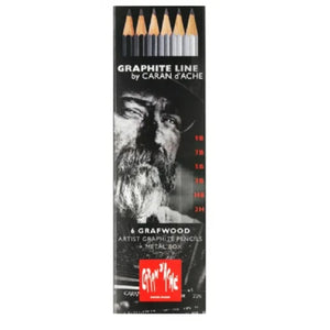 Lápis Para Desenho Caran d'Ache Grafwood - Estojo com 6