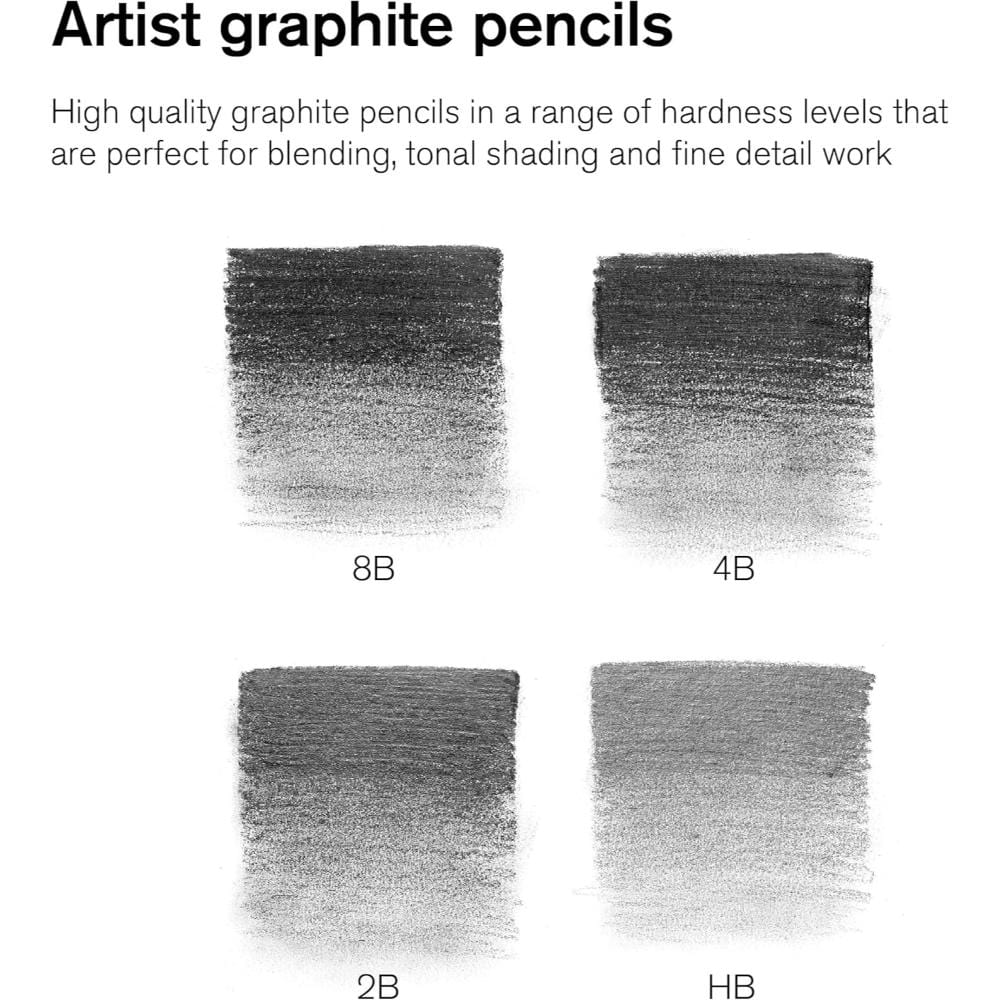 Lápis Para Desenho Graduado Winsor & Newton - 4 Lápis e Borracha Winsor & Newton