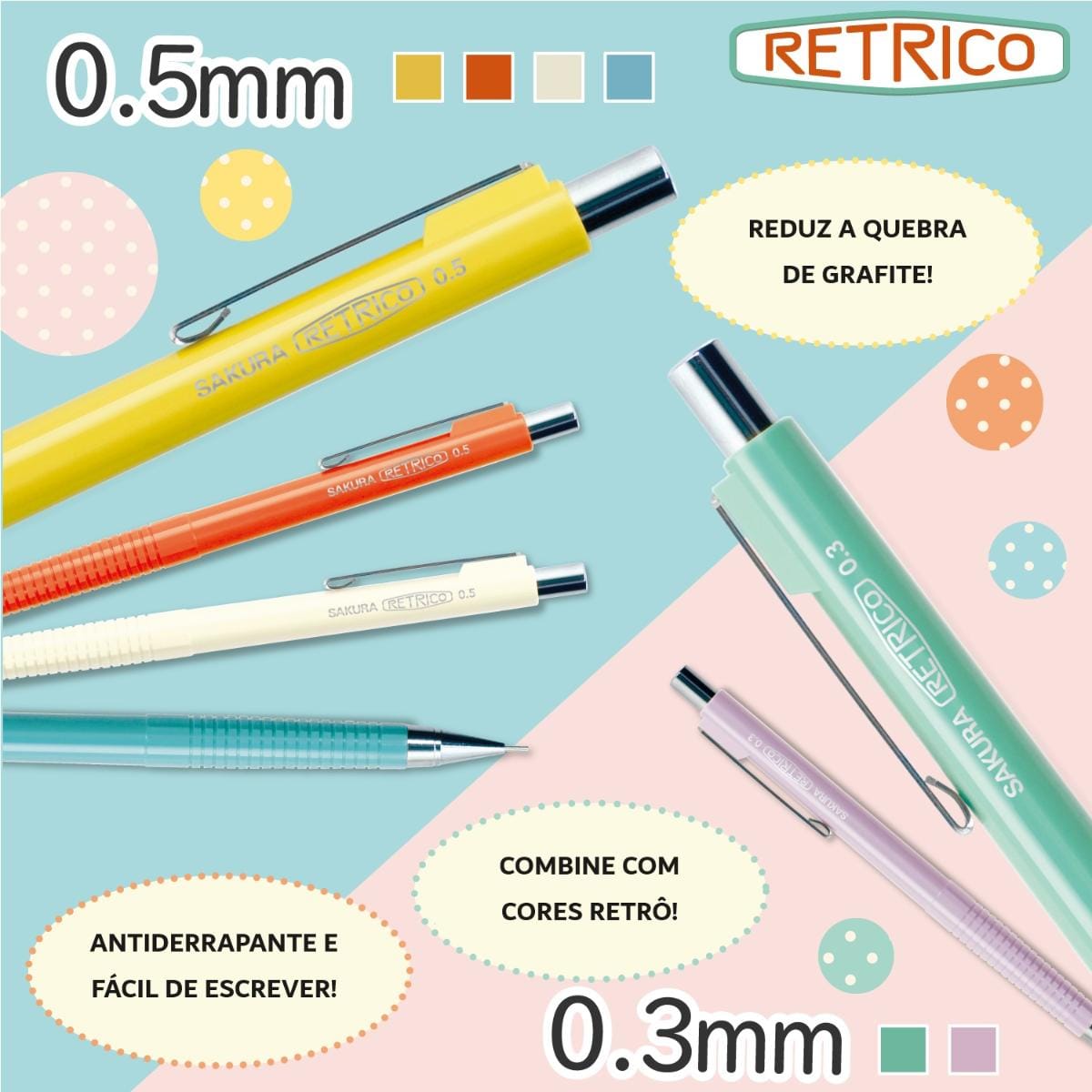 Lapiseira Sakura Retrico 0,5mm - Lapiseira Técnica Sakura