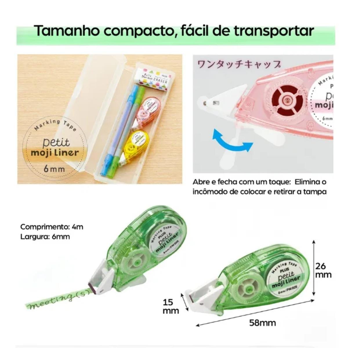 Marca Texto em Fita - Petit Moji Liner - Plus Plus