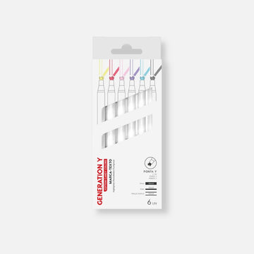 Marca Texto Newpen Ginza Generation Y - 6 Cores NewPen