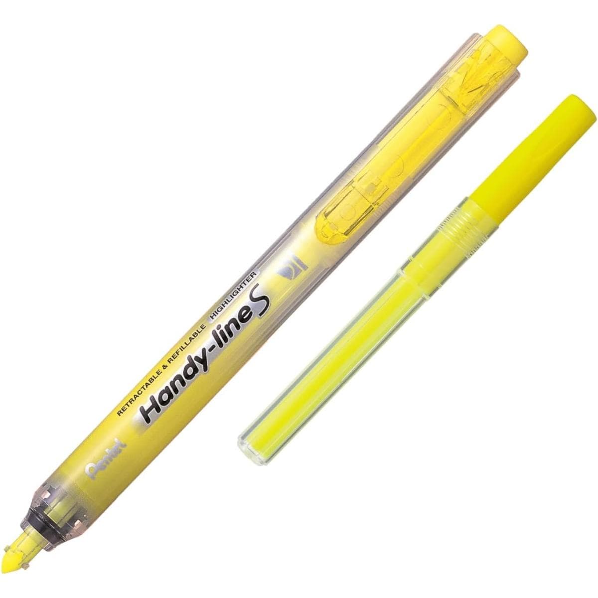 Marca Texto Pentel Handy Lines - Retrátil e Recarregável Amarelo Pentel