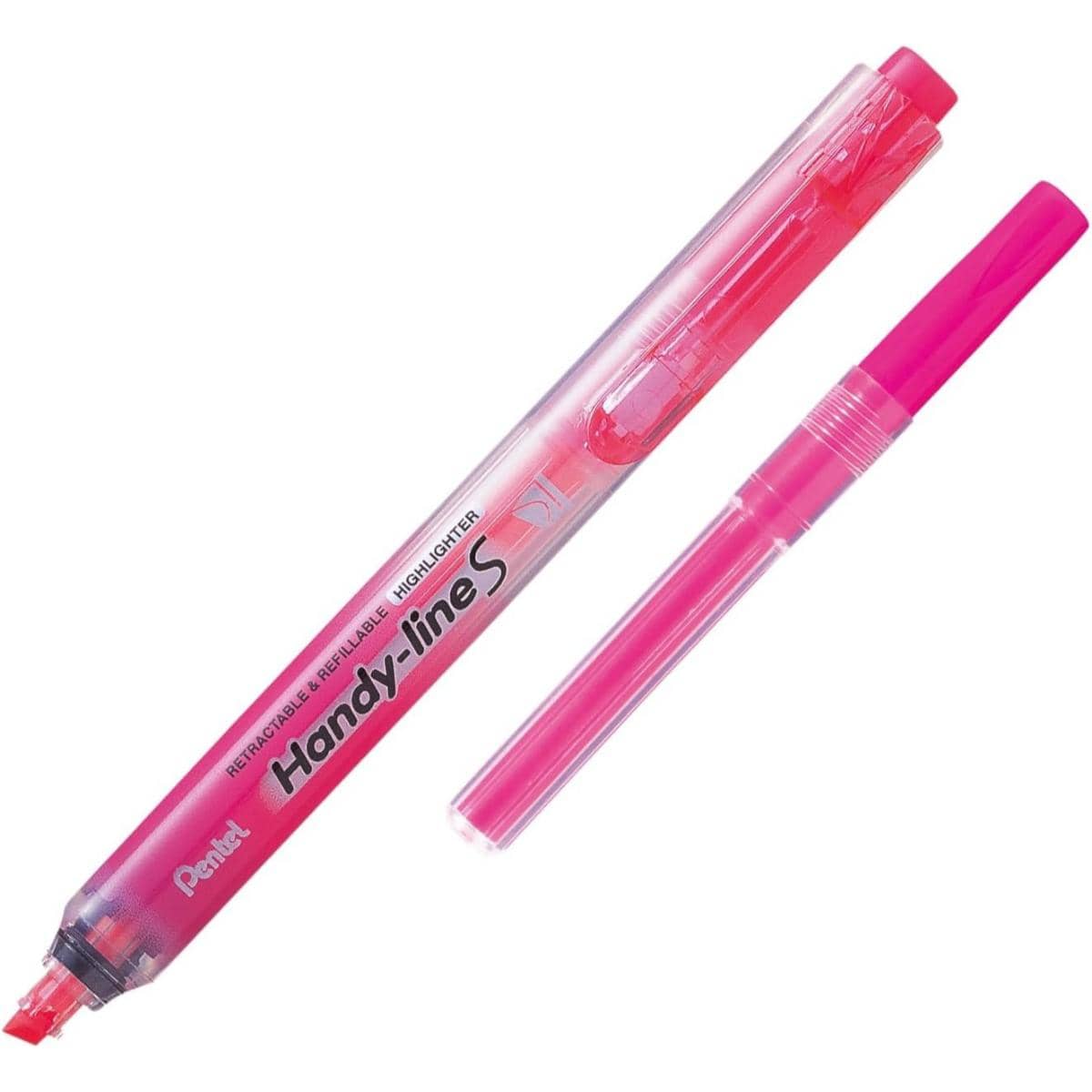Marca Texto Pentel Handy Lines - Retrátil e Recarregável Rosa Pentel