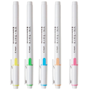 Marca Texto Pilot Kirena - Ponta Dupla - Kit com 5 Cores
