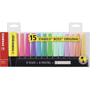 Marca Texto Stabilo Boss - Kit com 15 Canetas