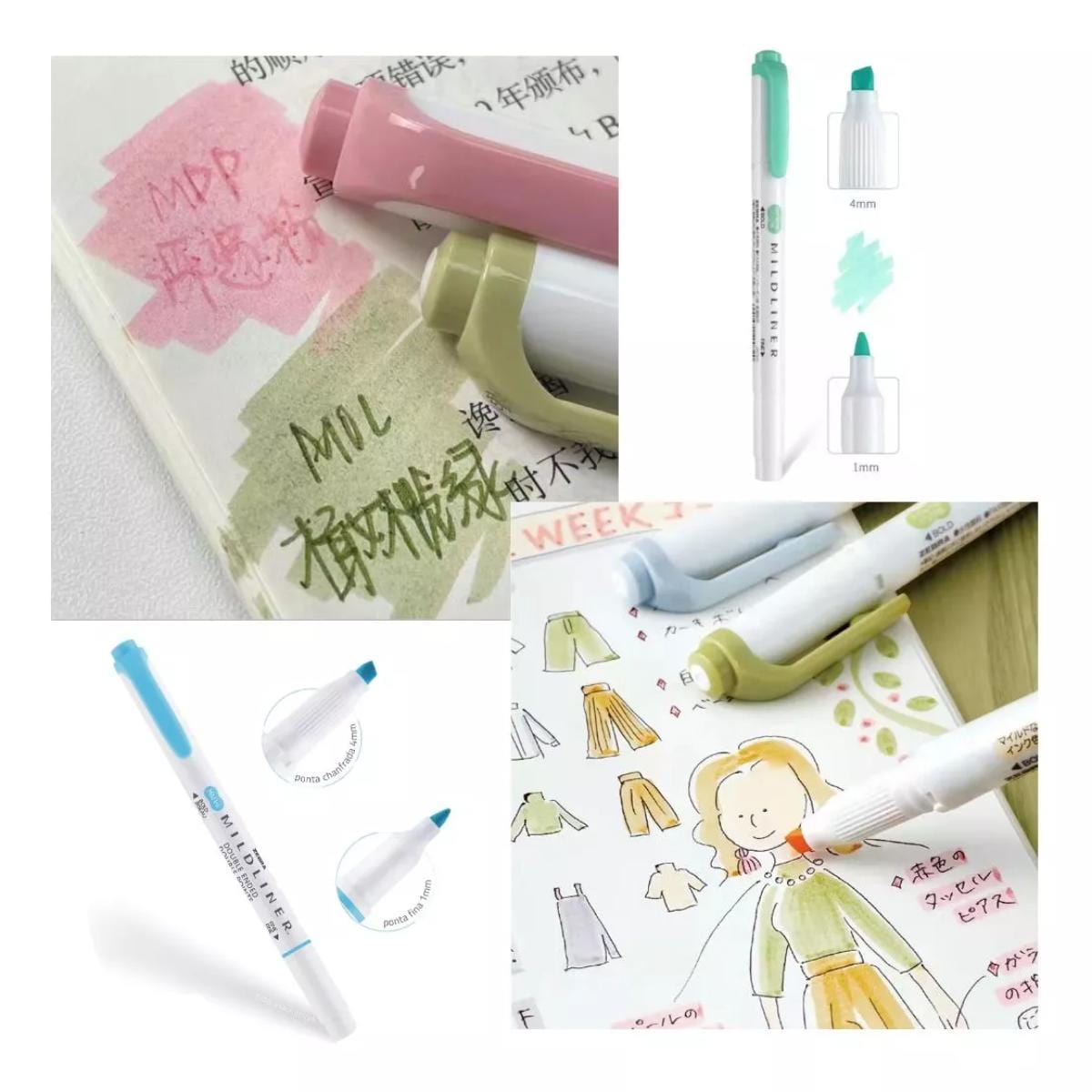 Marca Texto Zebra Mildliner - Cores Zebra