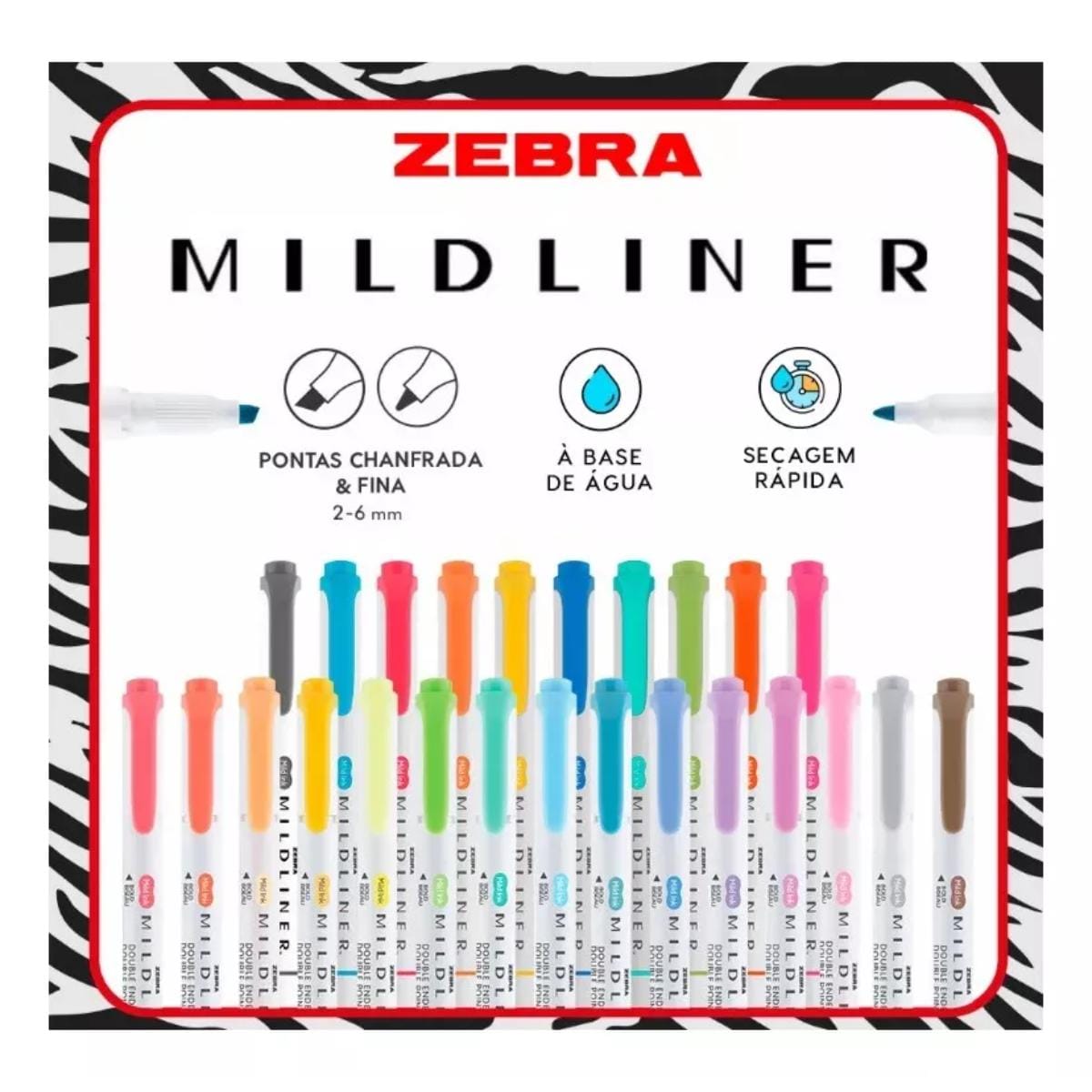 Marca Texto Zebra Mildliner - Cores Zebra
