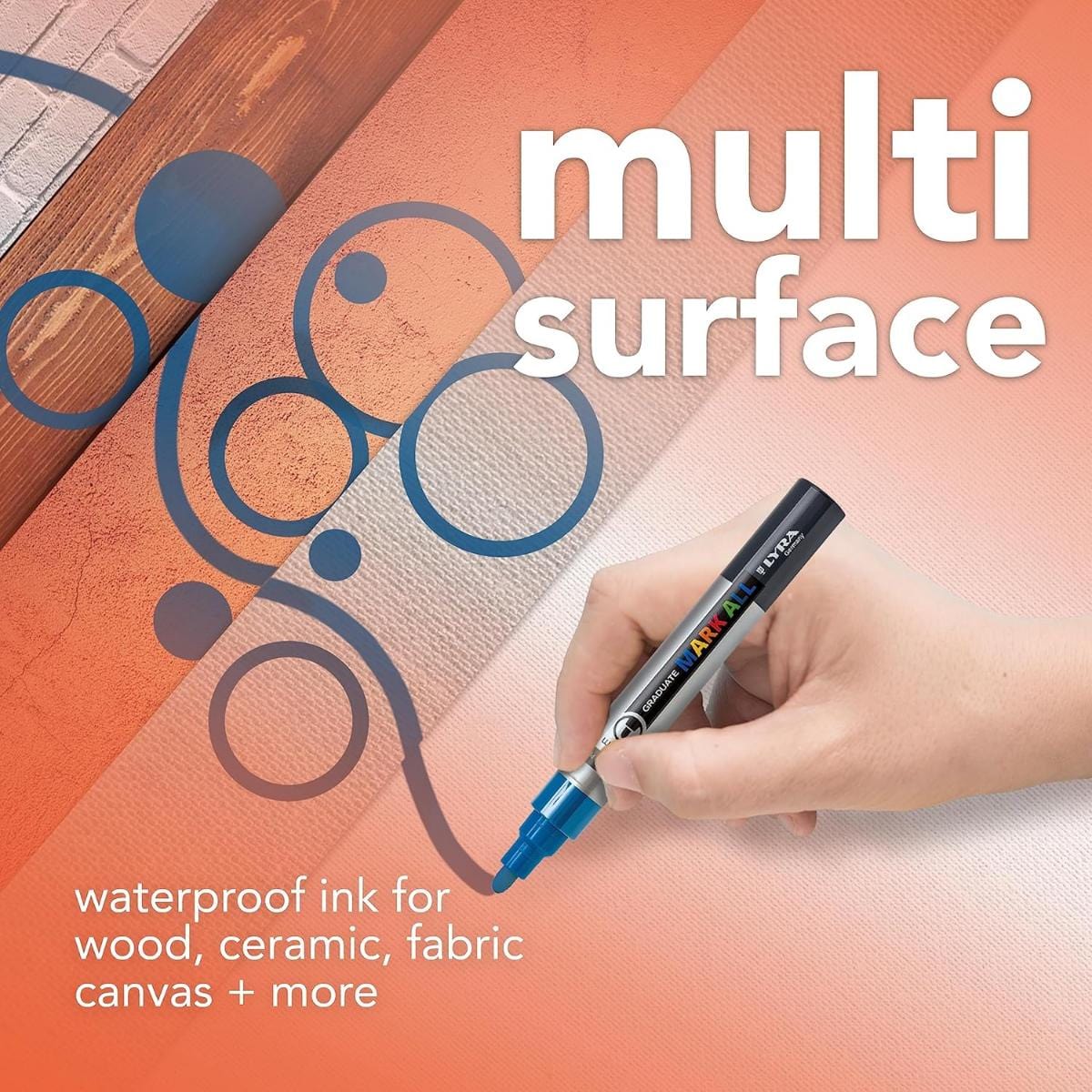 Marcador  Acrílico Lyra Graduate Mark All - 12 Cores - Ponta 2mm Lyra