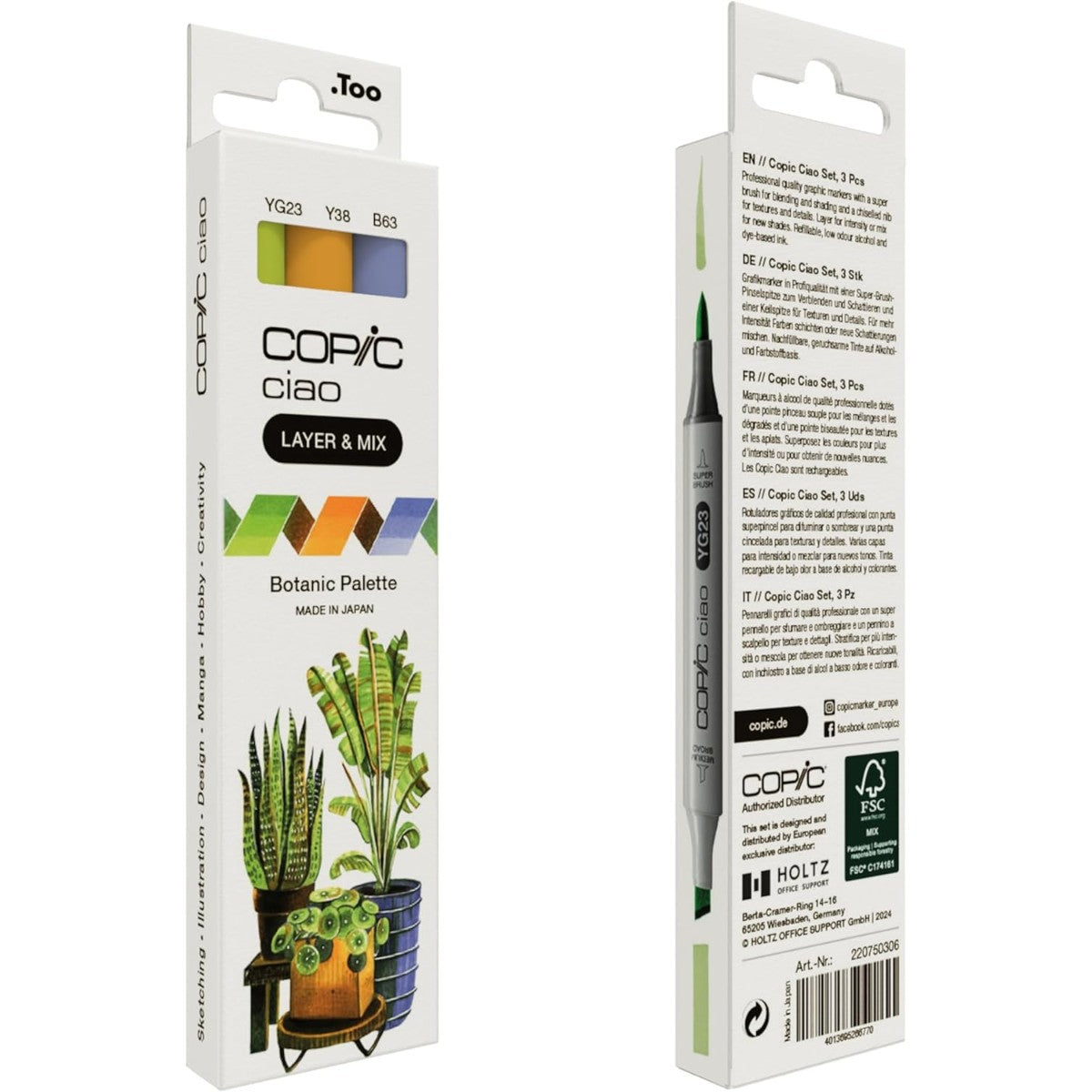 Marcador Copic Ciao Layer & Mix - Botanic Palette - 3 Cores Copic