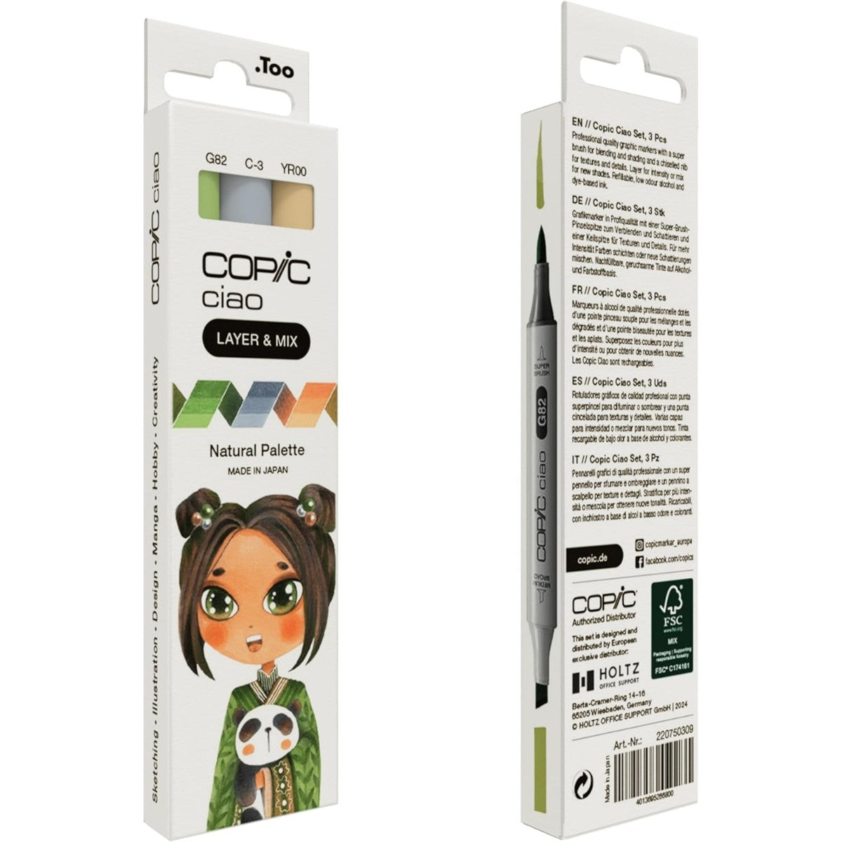 Marcador Copic Ciao Layer & Mix - Natural Palette - 3 Cores Copic