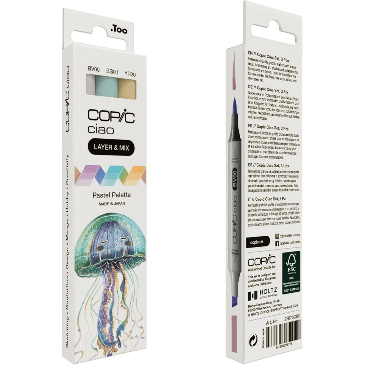 Marcador Copic Ciao Layer & Mix - Pastel Palette - 3 Cores Copic