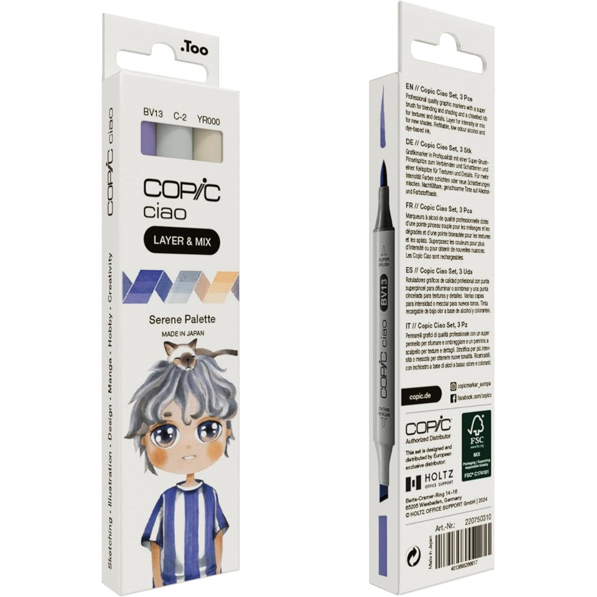 Marcador Copic Ciao Layer & Mix - Serene Palette - 3 Cores Copic
