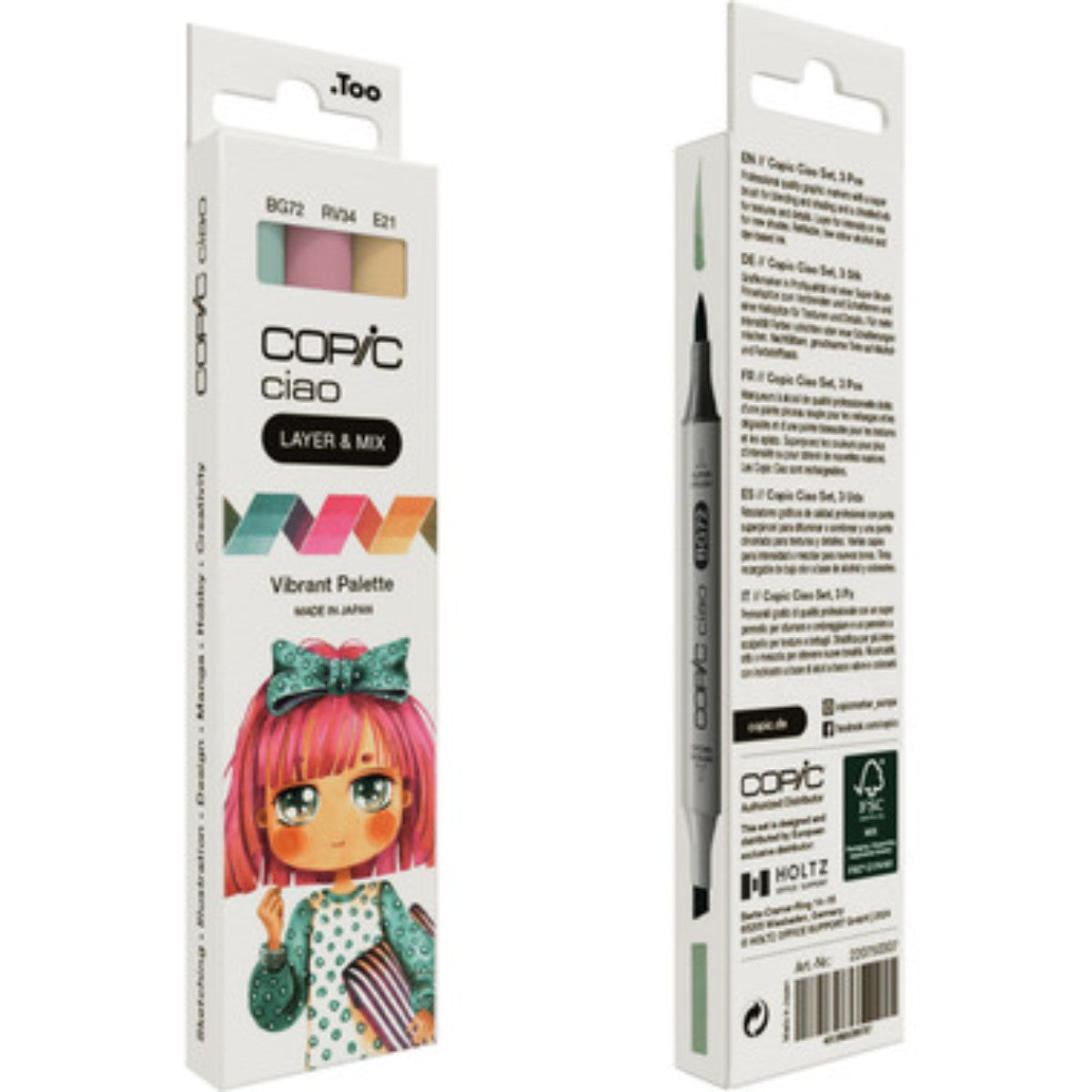 Marcador Copic Ciao Layer & Mix - Vibrant Palette - 3 Cores Copic