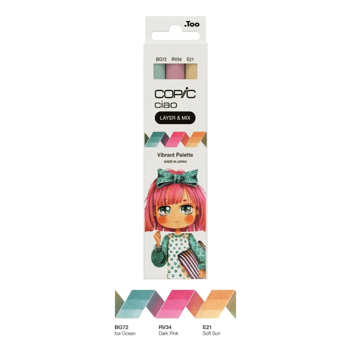 Marcador Copic Ciao Layer & Mix - Vibrant Palette - 3 Cores Copic