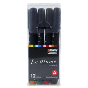 Marcador Le Plume 12 Cores - Marcador Artístico à Base de Álcool com  Ponta Brush