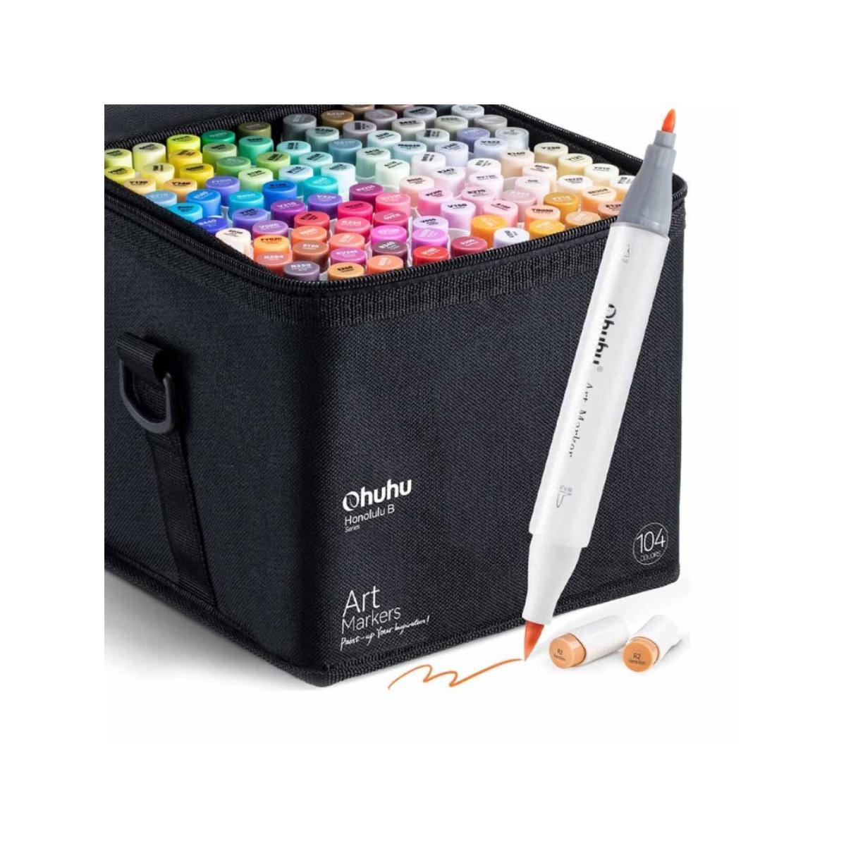 Marcador Ohuhu 104 Cores + 1 - Honolulu B - Ponta Brush e Fina Ohuhu