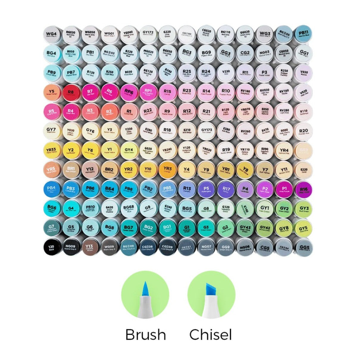 Marcador Ohuhu 168 Cores - Honolulu - Ponta Brush e Chanfrada Ohuhu
