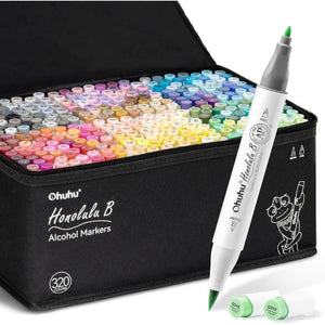 Marcador Ohuhu 320 Cores - Honolulu B - Ponta Brush e Fina