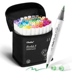 Marcador Ohuhu 48 Cores - Honolulu B - Ponta Brush e Fina