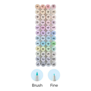 Marcador Ohuhu 48 Tons Pastel - Honolulu B - Ponta Brush e Fina Livraria Skilo