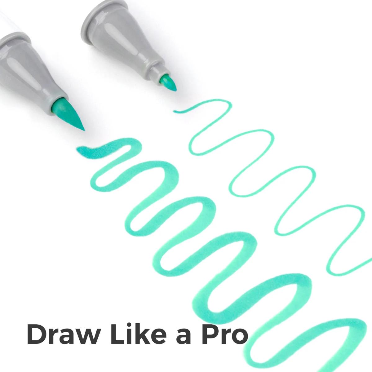 Marcador Ohuhu 48 Tons Pastel - Honolulu B - Ponta Brush e Fina Livraria Skilo