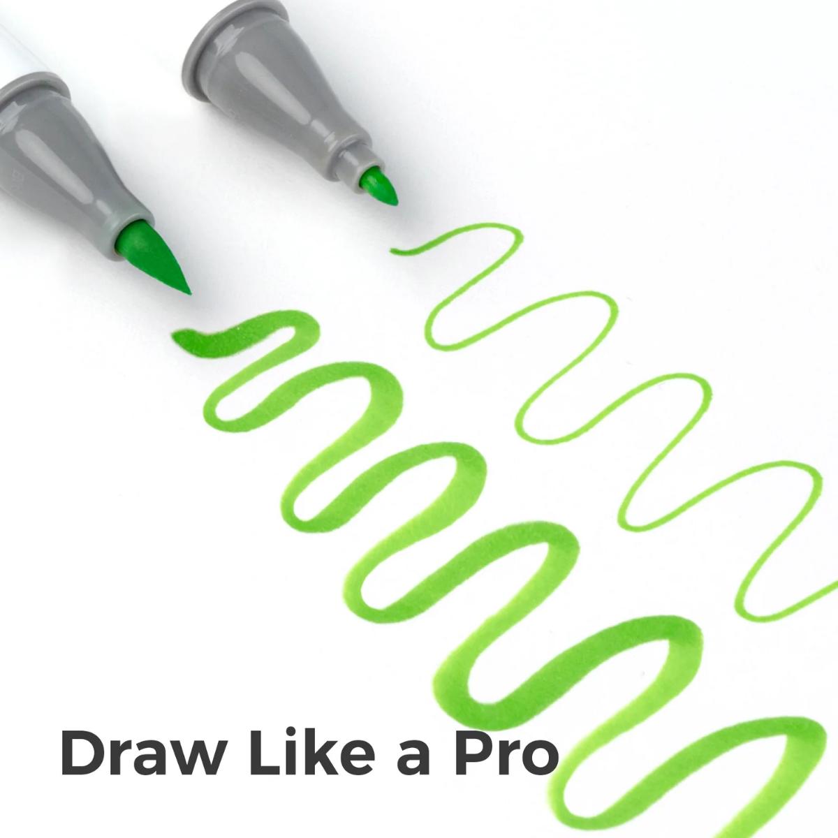 Marcador Ohuhu 72 Cores - Honolulu B - Ponta Brush e Fina Ohuhu