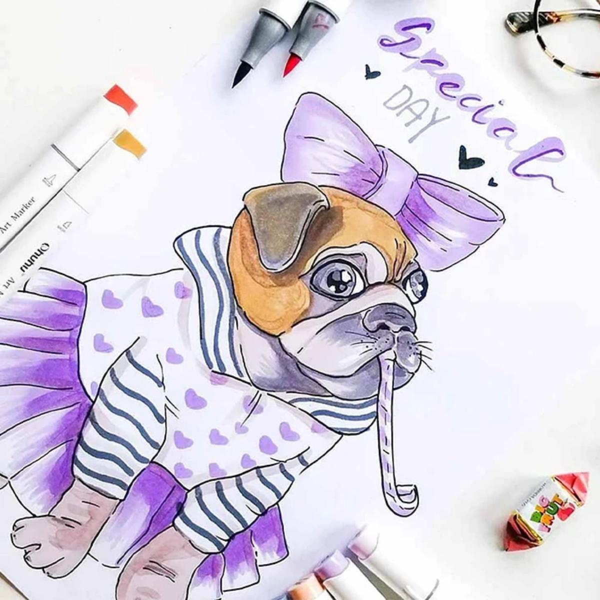 Marcador Ohuhu 72 Cores - Honolulu - Ponta Brush e Chanfrada Livraria Skilo