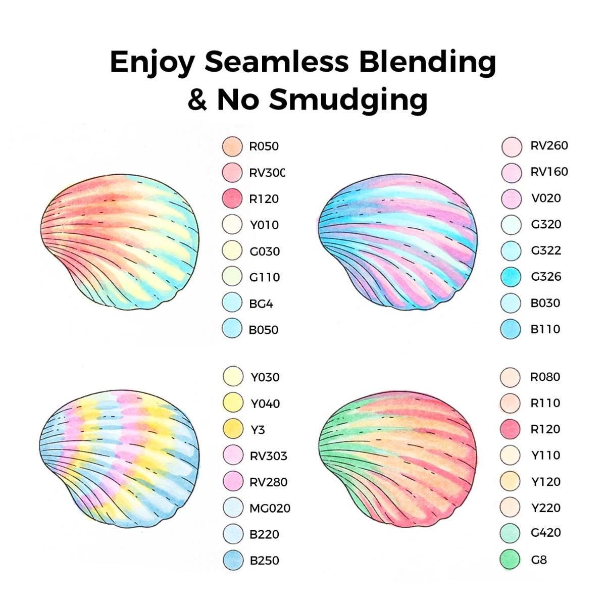 Marcador Ohuhu 96 Tons Pastel - Honolulu - Ponta Brush e Chanfrada Livraria Skilo