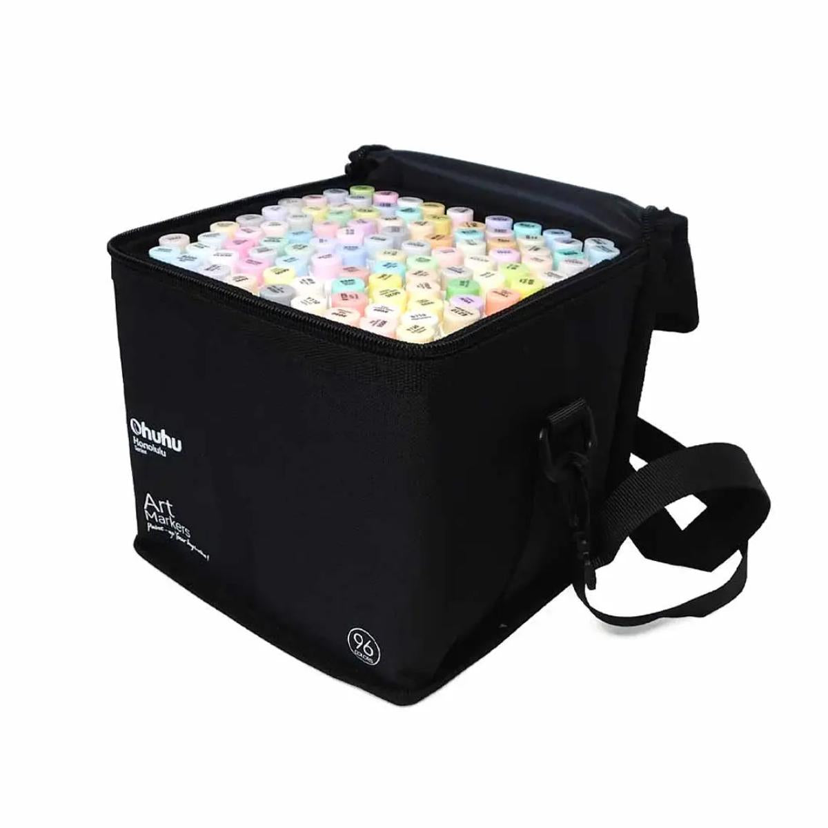 Marcador Ohuhu 96 Tons Pastel - Honolulu - Ponta Brush e Chanfrada Ohuhu