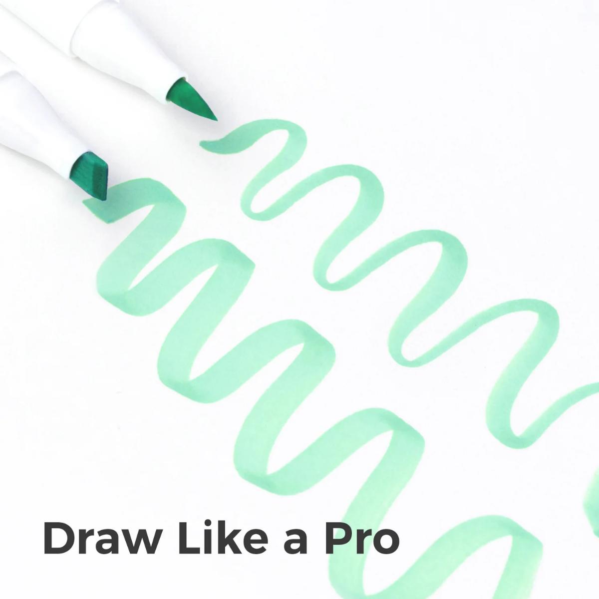 Marcador Ohuhu 96 Tons Pastel - Honolulu - Ponta Brush e Chanfrada Livraria Skilo