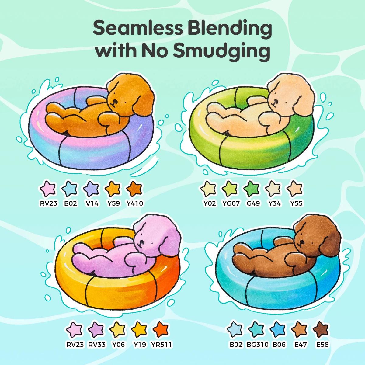 Marcador Ohuhu Bobbie Goods 48 Cores - Honolulu B - Ponta Brush e Fina Ohuhu