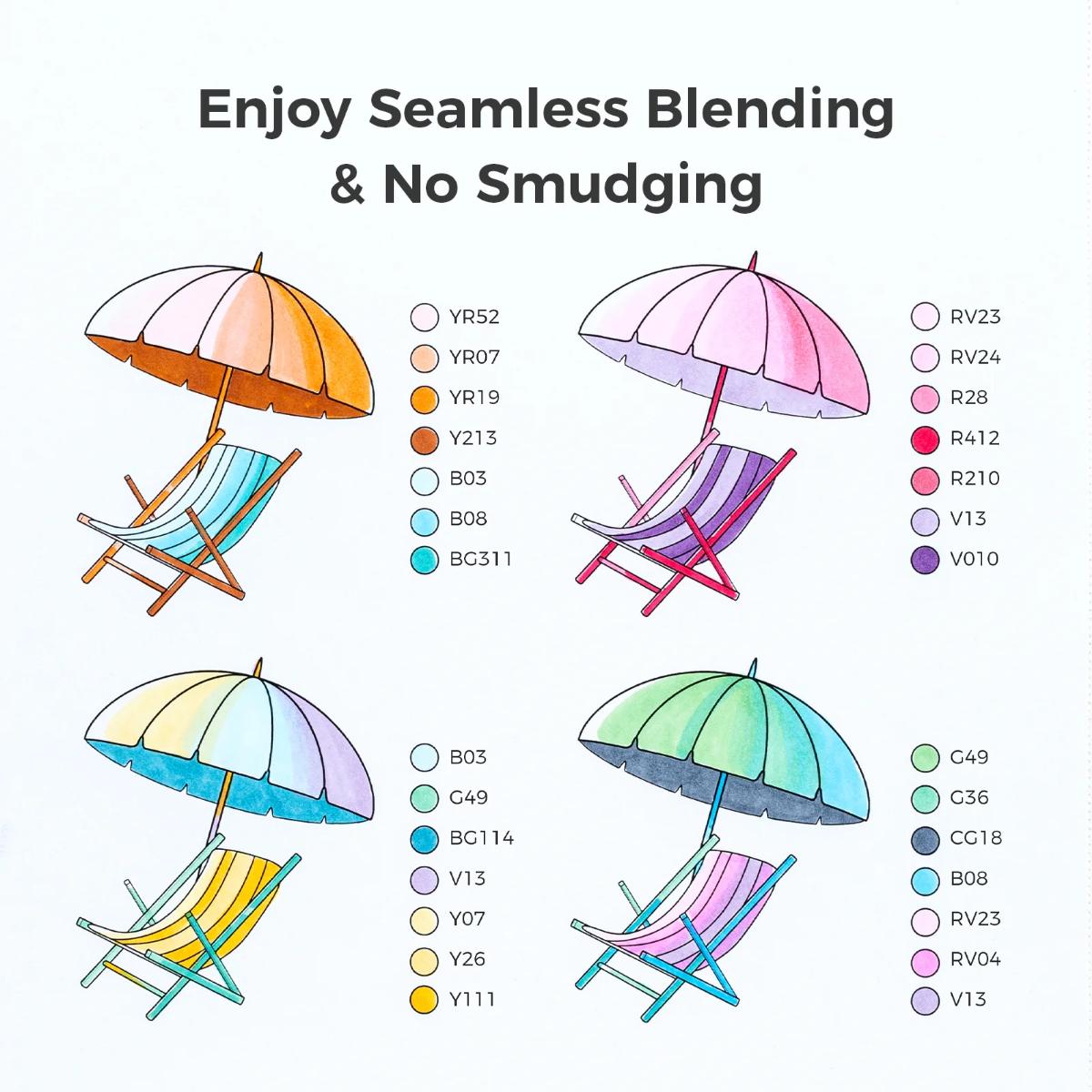 Marcador Ohuhu Honolulu S - 48 Cores - Ponta Brush e Chanfrada Soft Ohuhu