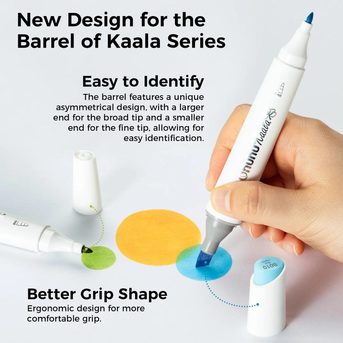 Marcador Ohuhu Kaala - 24 Cores Básicas - Ponta Chanfrada e Fina Ohuhu
