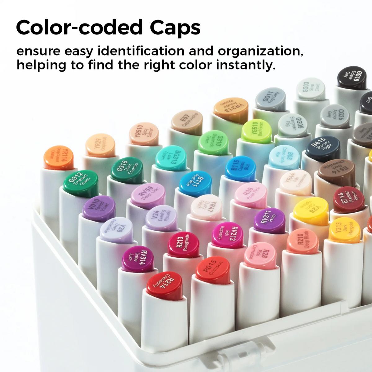 Marcador Ohuhu Kaala - 60 Cores Manga Edition - Ponta Fina e Chanfrada Slim Ohuhu