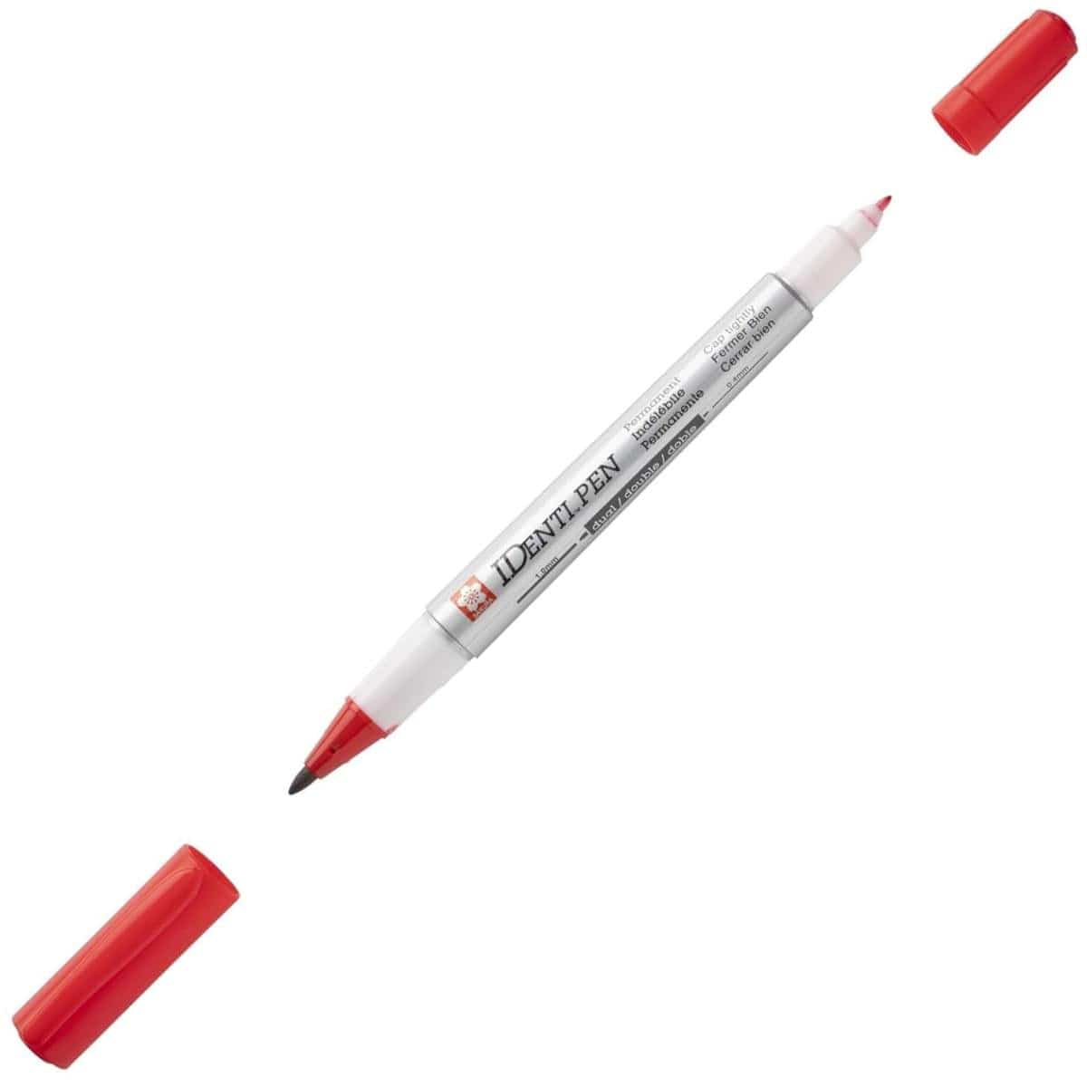 Marcador Permanente Sakura Identi Pen - Uso Profissional Vermelho Sakura