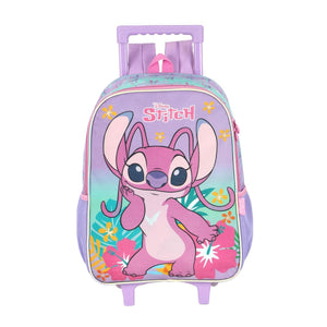 Mochila com Rodas Stitch Angel - Rosa